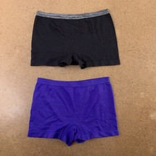 Hanes Women's Size Small Blue Black Comfort Flex Seamless Boyshort Panties New