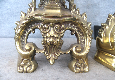Vintage Ornate Neoclassical Gothic Faces Obelisk Solid Brass