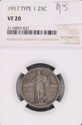 1917 Type 1 Standing Liberty Silver Quarter NGC VF-20 #7-027