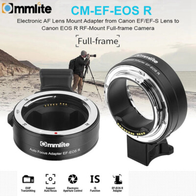 Commlite CM-EF-EOS R Lens Mount Adapter Electronic AF for Canon EF/EF-S to EOS R