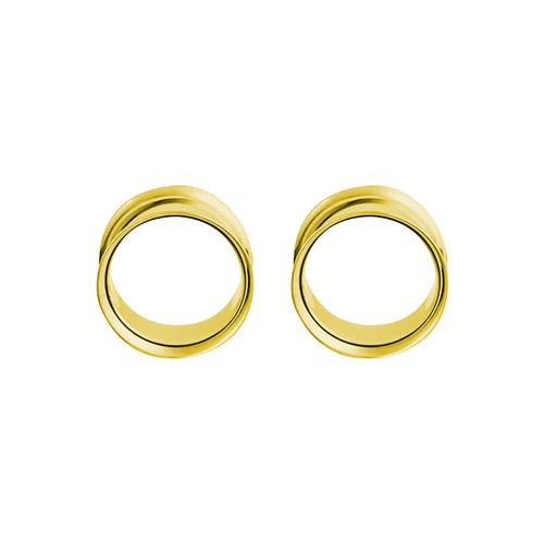 Pair of Surgical Steel PVD Gold Double Flare Ear Tunnels Earlets Gauges Plugs - Picture 78 of 109
