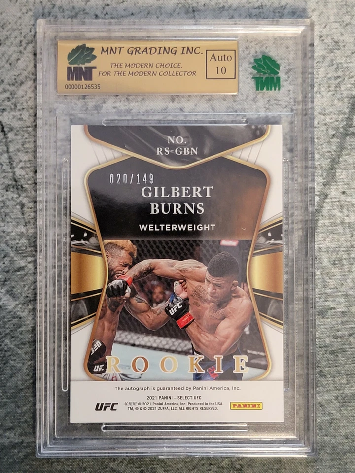2021 Panini Select Gilbert Burns Rookie Signatures Auto /149 RS-GBN MNT 9.5 - Image 2 of 2