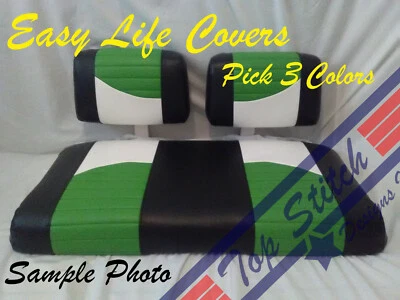 E-Z-GO NEW Ez-Go Marathon Golf Cart Custom Front Seat Covers Set Staple on