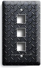 INDUSTRIAL DIAMOND METAL STYLE LIGHTSWITCH OUTLET WALL PLATE RUSTIC MAN CAVE ART