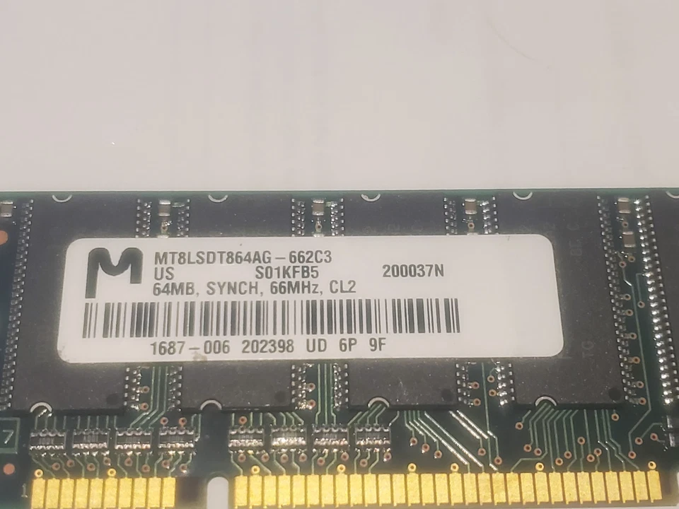 CRUCIAL MT8LSDT864AG-662C3 64MB SDRAM Memory Module SEE PICTURES - Image 3 of 4
