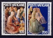 VATICAN Sc#588-9 1975 Painting - Praying Women by Fra Angelico MNH