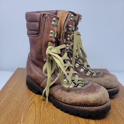 Montblanc Boots Men 12D Brown Leather Mountaineering Speed Lace Hike Korea VTG Montblanc Brown Boots for Men for Sale | Shop New & Used  main image 4