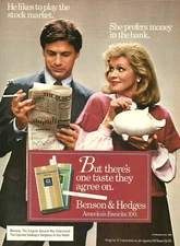 1985 Benson & Hedges Cigarettes Stock Market Guy vintage Print AD Advertisement