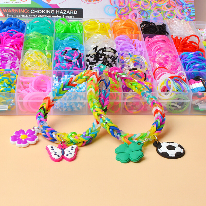 1600x Rubber Loom Bands Set Child MultColor DIY Toy Kid Make Woven Bracelet Box eBay