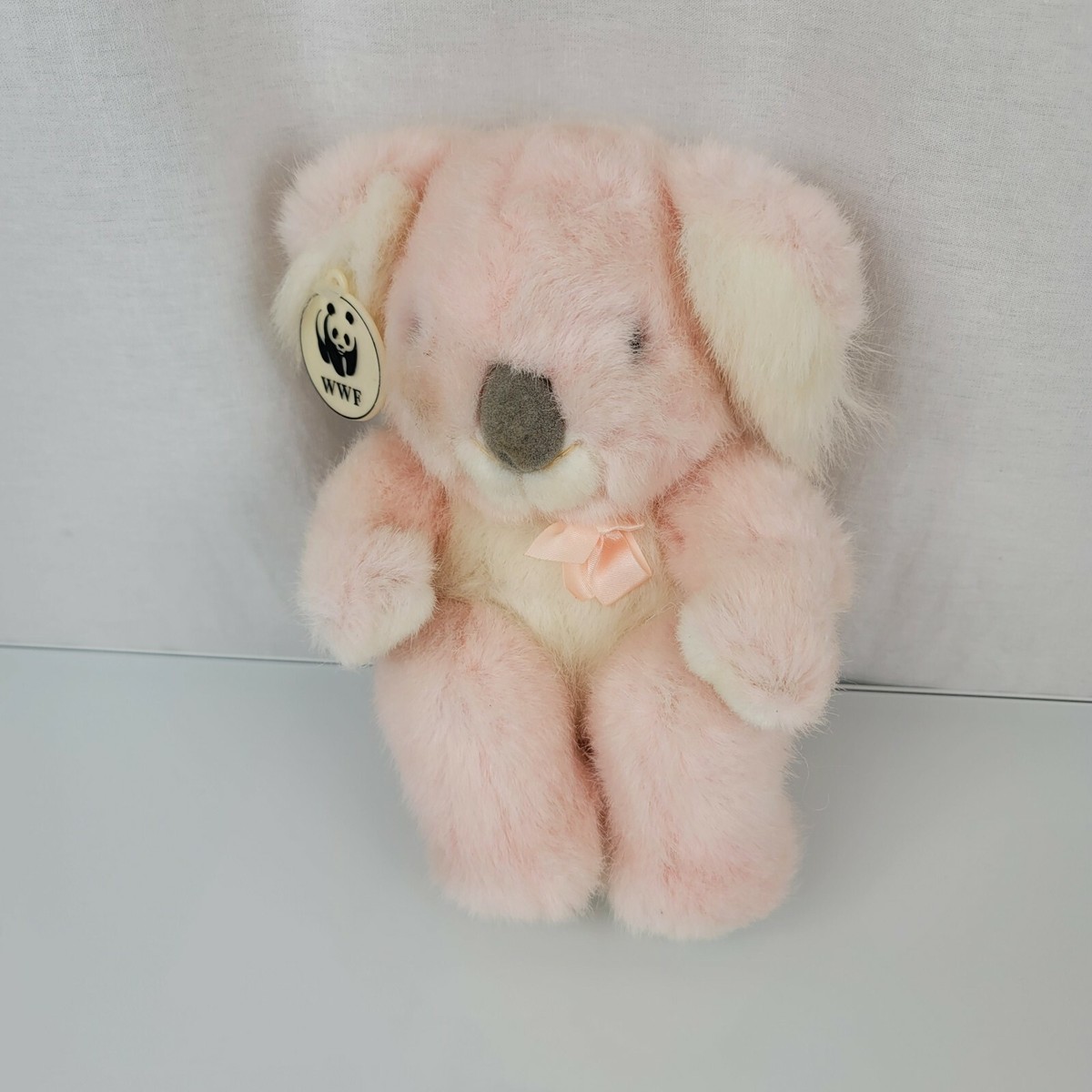 Applause Determined Productions WWF Stuffed Plush Baby Pink Koala Bear  Rattle