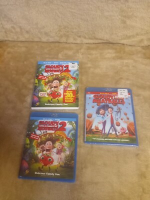 Cloudy With A Chance of Meatballs 1 & 2 Bluray/Dvd Combo Packs NEW SEALED 