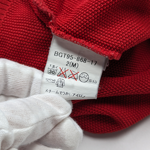 Burberry Golf Vintage Made in Japan Polo Shirt Red 2 / Medium Monogram Woman`s - Picture 6 of 16