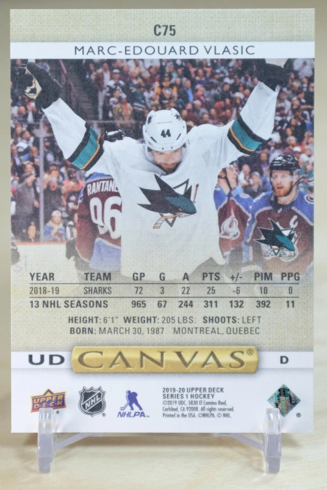 2019-20 Upper Deck UD Canvas #C75 Mac-Edouard Vlasic - San Jose Sharks - Image 2 of 2