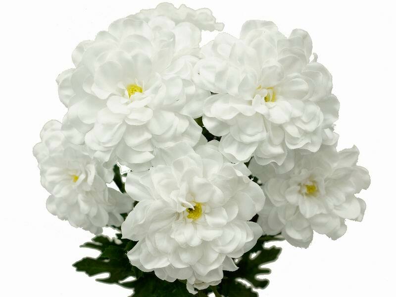 144 White ZINNIA Silk Flowers 8 bushes Wedding Crafts Centerpices