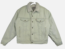 Vintage 80s Levi  s Authentic Denim Sherpa Jacket Light Wash Men's M MADE in USA