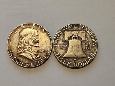 Hobo Nickel StyleFranklin Half Dollar Skull Coin | eBay