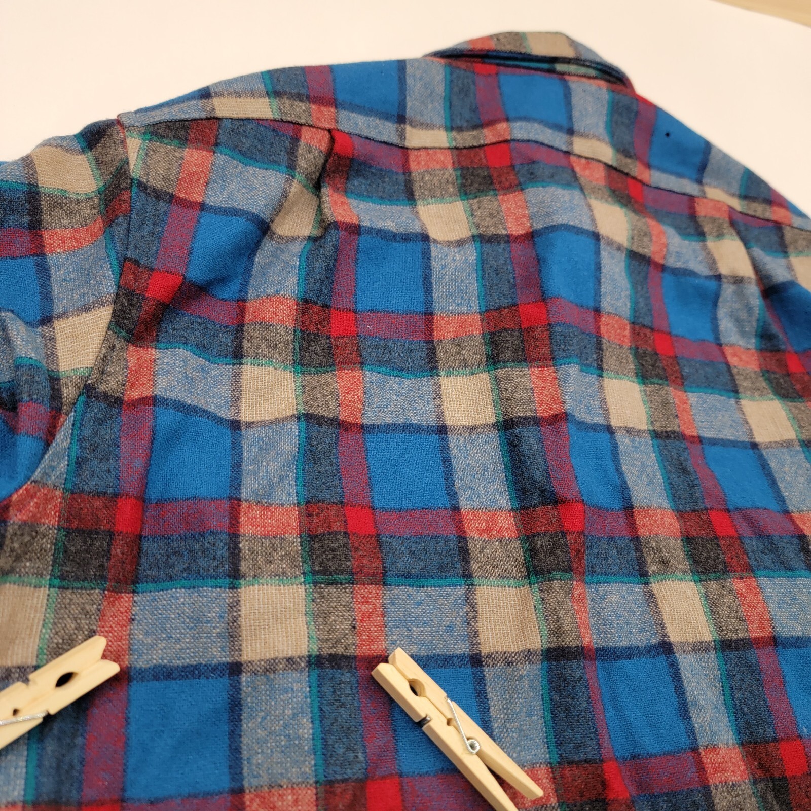 VTG Pendleton Flannel Plaid Wool Button Down Long… - image 12
