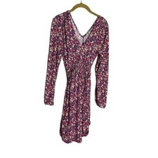 ASOS Purple Ditzy Floral Long Sleeve Tie Back Dress 4