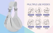 Baby Sling Carrier, Adjustable One Shoulder Labor-Saving Newborn to Toddler Grey