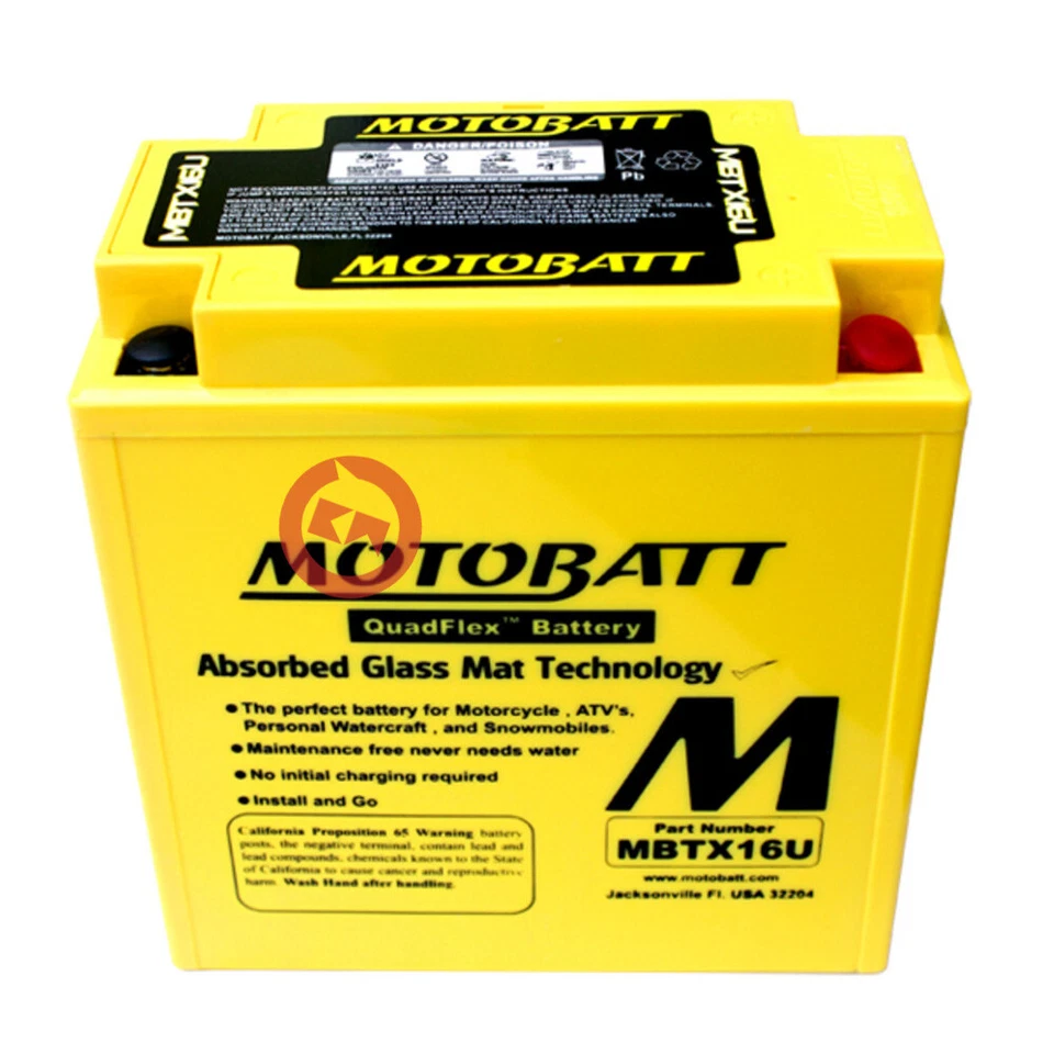 Batterie Motobatt MBTX16U Sigillée Moto Guzzi Stelvio 8V Std/Ntx 1200 2011-2016 - Photo 3/4
