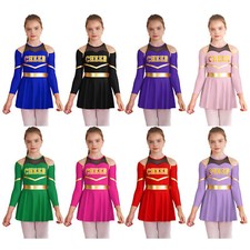 US Girls Outfits Gift Cheerleading School Leotard Dress Fancy Dance Masquerade