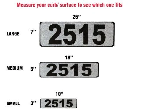 Curb-N-Sign® CURB WRAP Peel & Stick Curb Number Address sticker reflective - Image 3 of 4