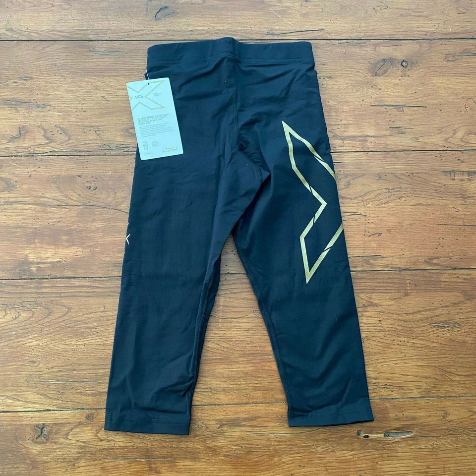 Medias 2XU para mujer XS 3/4 MCS térmicas Elite compresión alpina negras/doradas Capri Foto 2 de 4