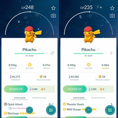 Pokemon Shiny Pikachu Rei's Cap GO - TRA'DE 20k Dust - Read Description