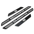 Jeep Gladiator Black Carbon Fiber Universal Door Sill Protector Kick Plates