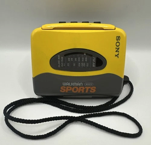 Vintage Sony Walkman Sports WM-SXF10 FM AM Radio Cassette Player Yellow WORKS!