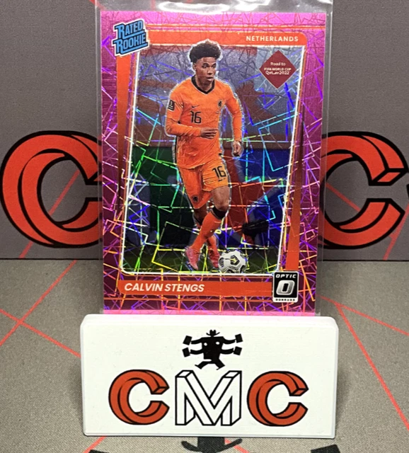 2021-22 Panini Donruss Calvin Stengs Rated Rookie Pink Velocity /25 Netherlands