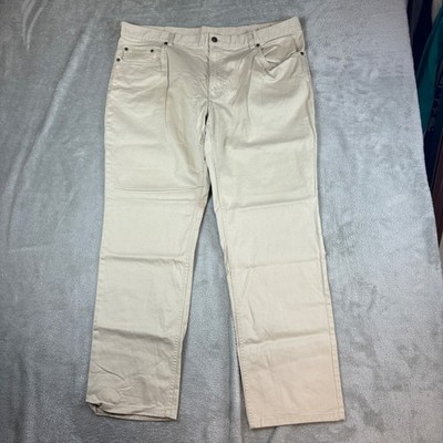 Brooks Brothers Pants Mens 42x32 Chino Straight Leg Beige Stretch 9398
