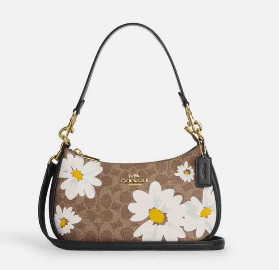 NWT Coach Teri Shoulder Bag In Signature Canvas  With Floral Print StyleCZ586
