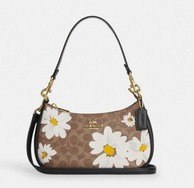 Coach Teri Shoulder Bag In Signature Canvas Pumpkin Halloween