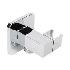 Wall Supply Elbow with Handheld Shower Holder - Square Shower Chrome Finish