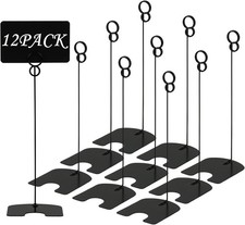 12 Pack 8 inch Tall Large Size Table Number Holders Place Card Holder Black