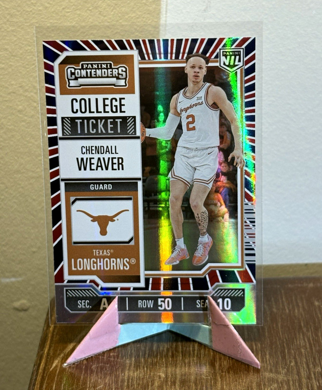 2025 Panini NIL Univ of Texas Chendall Weaver Red White and Blue #30