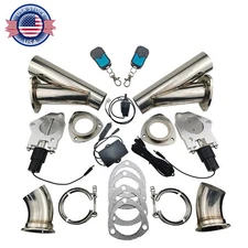 2.5'' Dual Electric Exhaust Pipe Downpipe Valve Kit Manual Control&Remote Switch