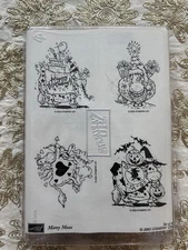 Vintage Stampin' Up! Many Moos 2003 Pack Of 4 Brand New Collectible Stamp Set A+