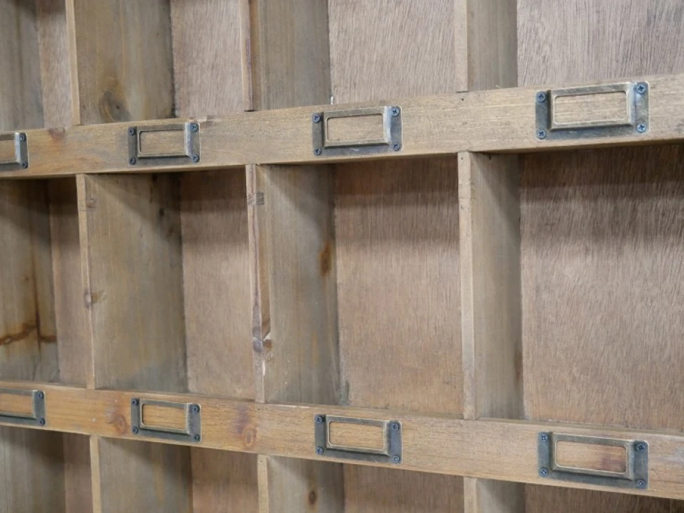 Rustic Wooden Wall Storage Unit Cabinet – 12 Compartment Apothecary Display - Image 4 of 4