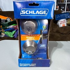 Schlage Professional Grade Double Cylinder Keyed Deadbolt Lock Satin Nickel