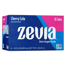 Zero Calorie Soda, Cherry Cola, 12 Fl Oz Cans (Pack of 6)