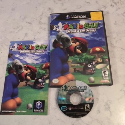 Nintendo Mario Golf Toadstool Tour Black label GameCube 2003 w/ Manual CIB - Imagen 1 de 4