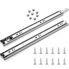 6 Pairs of 16 Inch Drawer Slides 3-Section Full Extension Ball Bearing Side M...