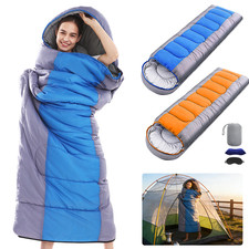 4 Season Single Sleeping Bag Waterproof Outdoor Camping Hiking Envelope Zip Bags