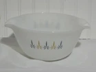 Vintage Fire King Atomic Candle Glow Milk Glass Mixing Bowl 10"