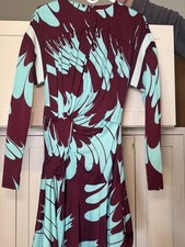 Stella McCartney Abstract Print Draped Mini Dress EU 42 US 6 Designer