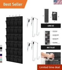 Space-Saving Over the Door Organizers - 24 Mesh Pockets for Shoes & Accessories