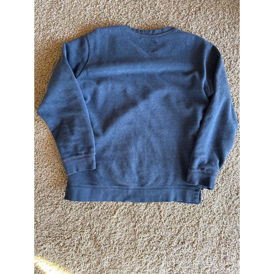 Bordado a mano dedo medio grande azul moteado cuello redondo laterales con cremallera Foto 4 de 4