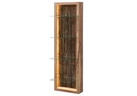 Wandschrank Regal Vitrine Wandregal Baumrinde Vintage Massiv Led Beleuchtung